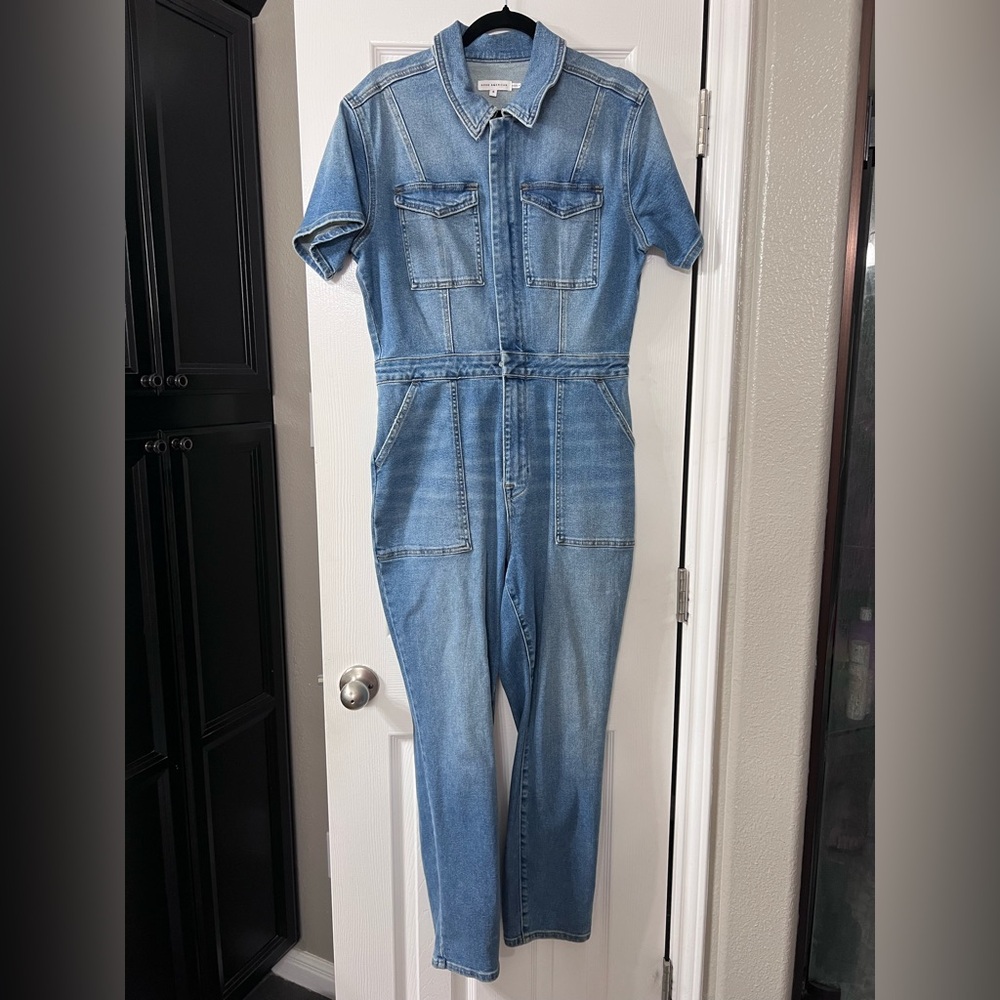 Good American Light Blue Denim Jumpsuit size 4
